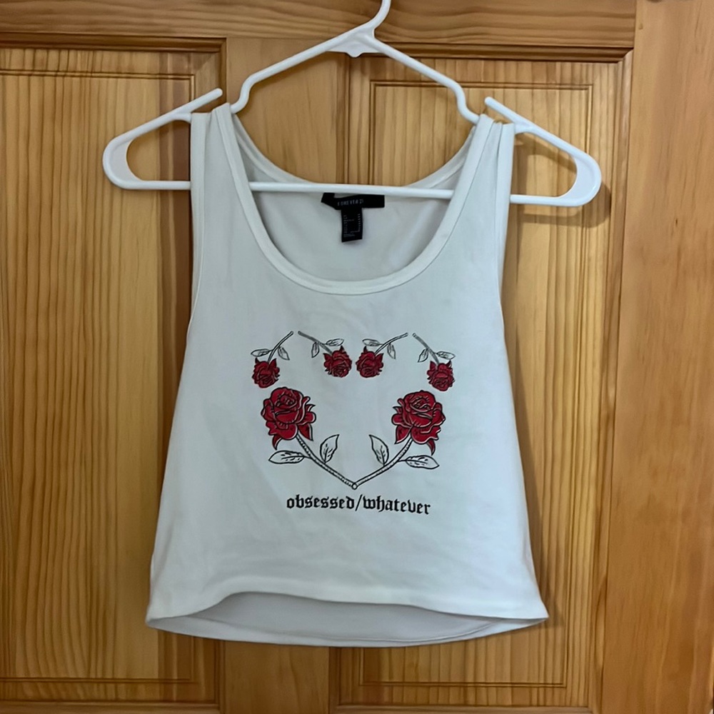 Forever 21 Simple Graphic Tank Top